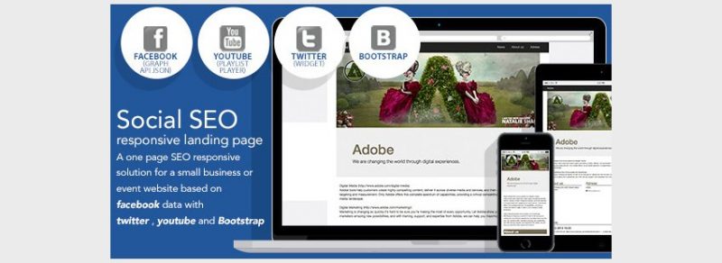 Social SEO Responsive Landing Page Facebook