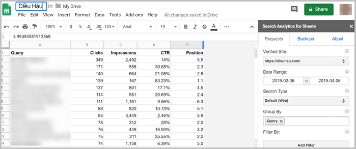 Analytics-Google-Sheet