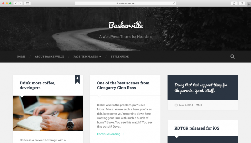 Theme WordPress miễn phí Baskerville