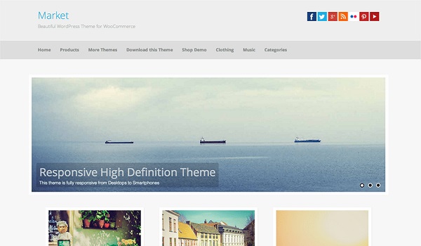 Theme WordPress WooCommerce Market hướng đến sự sáng tạo nhưng không quá cầu kỳ phức tạp, phù hợp với những trang web cần có sự đơn giản