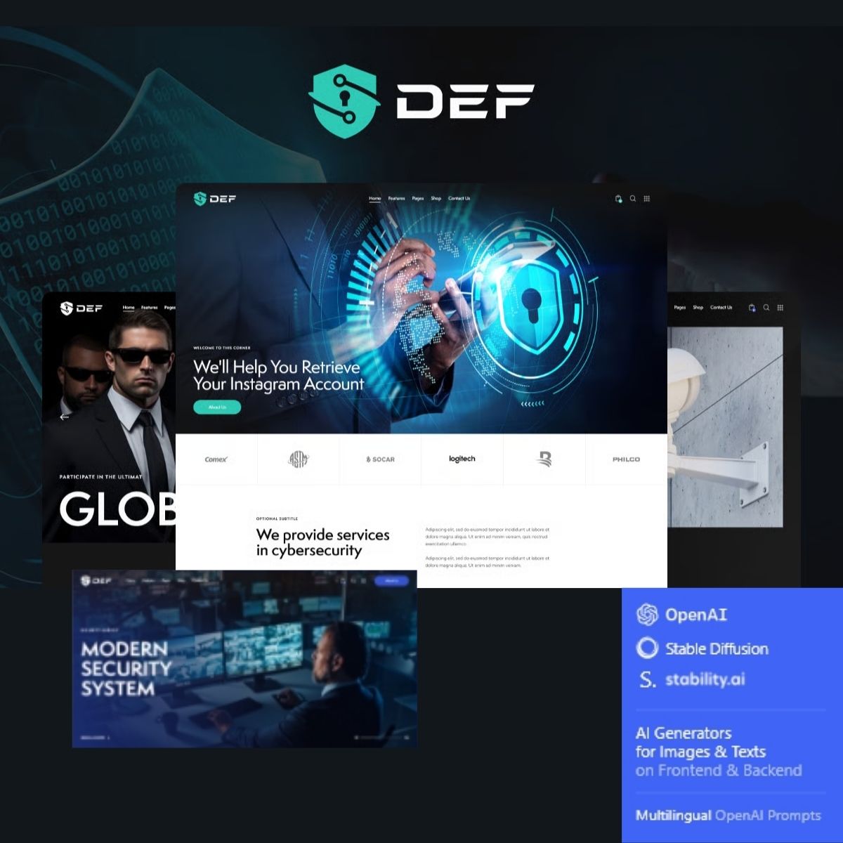 Tải Def — CCTV Camera & Bodyguard Security WordPress Theme Miễn phí